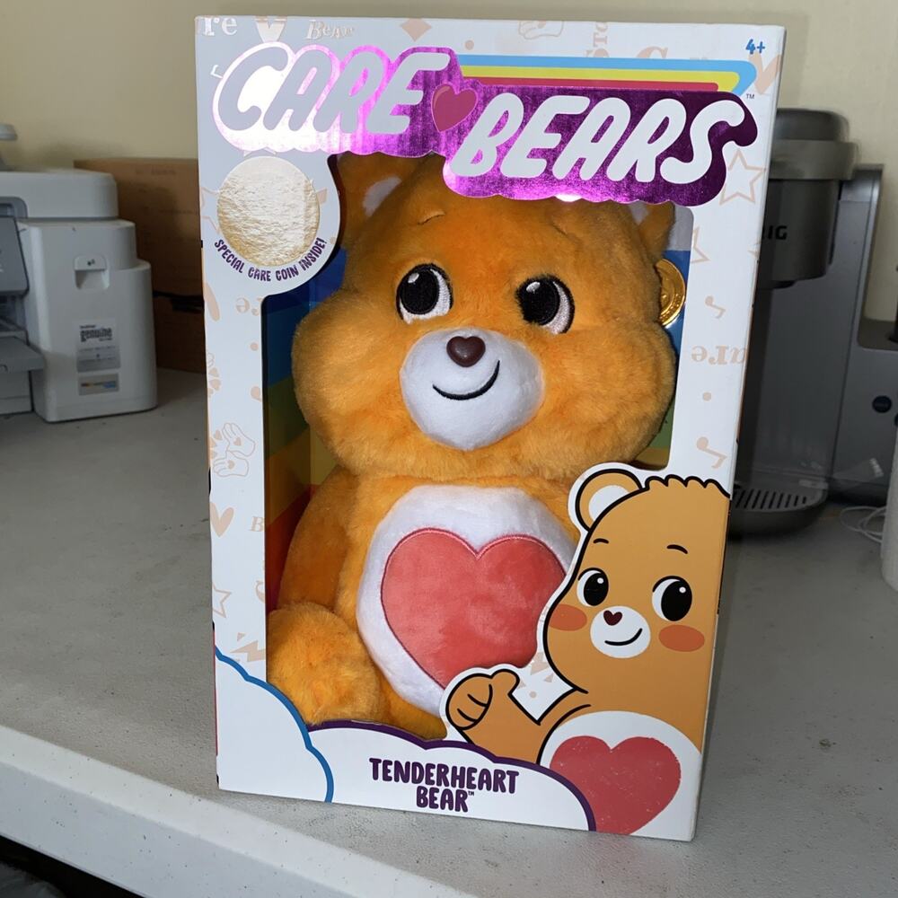 Basic Fun 2020 Care Bears 14" Plush TENDERHEART BEAR With CARE COIN
